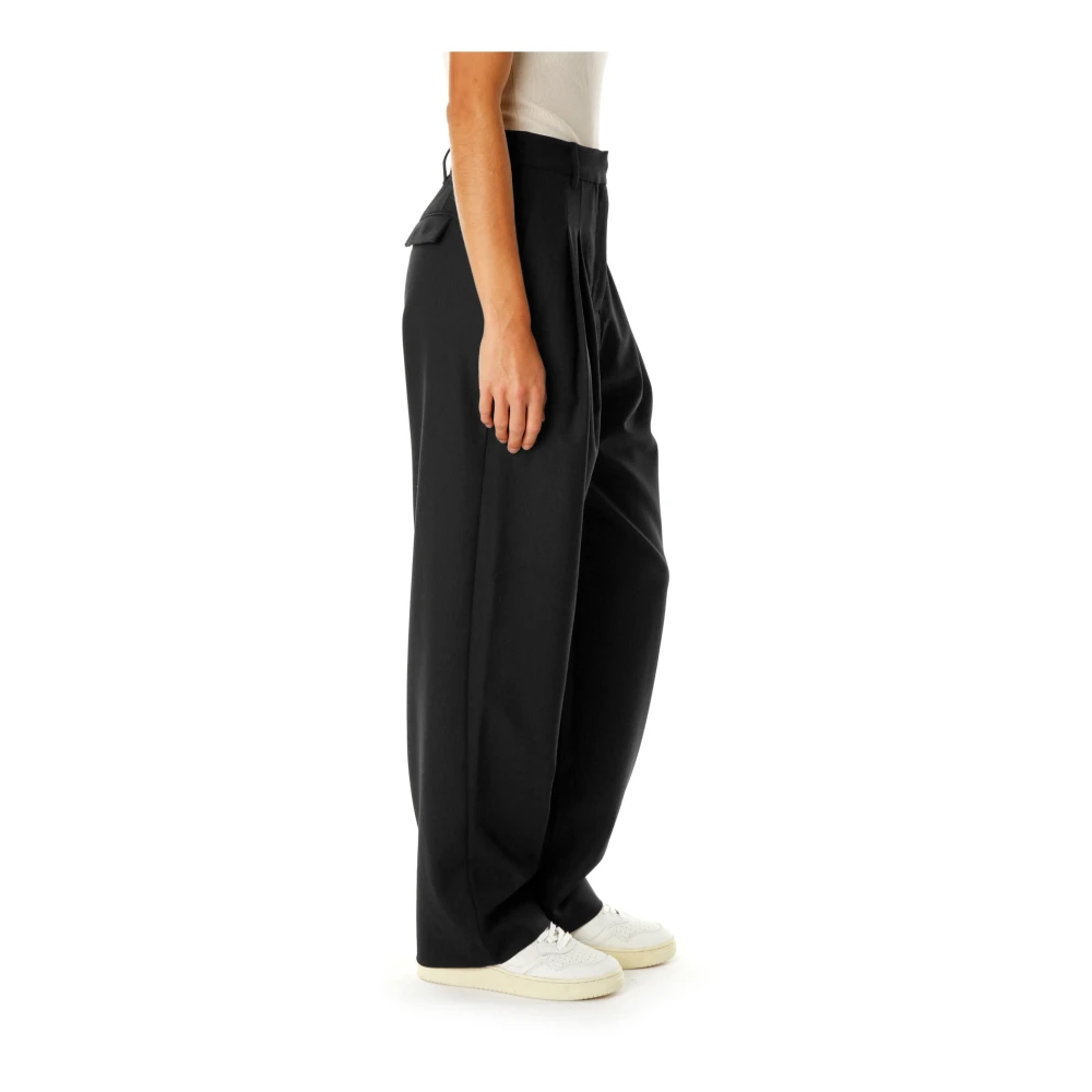 Samsøe Hoge taille broek met knoopsluiting Black Heren