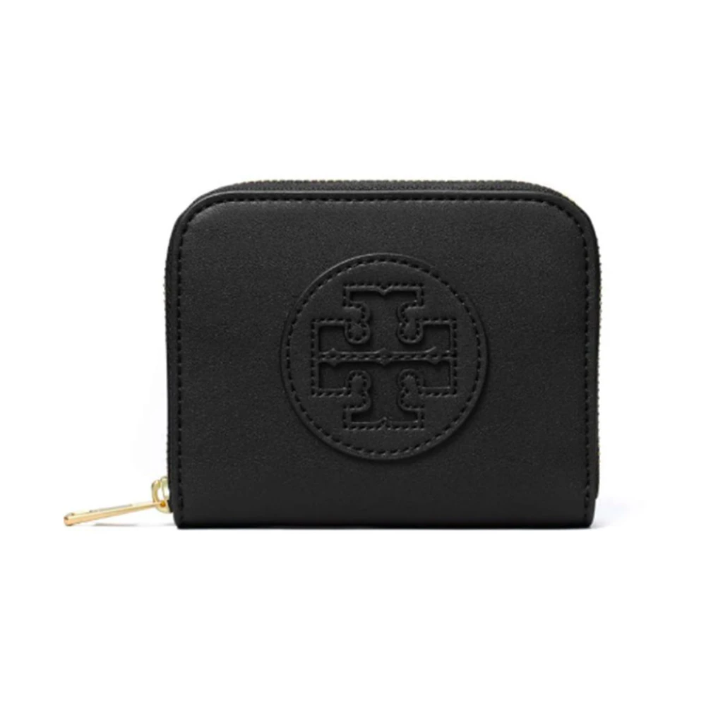TORY BURCH Zwarte ritsportemonnee van imitatieleer Black Dames
