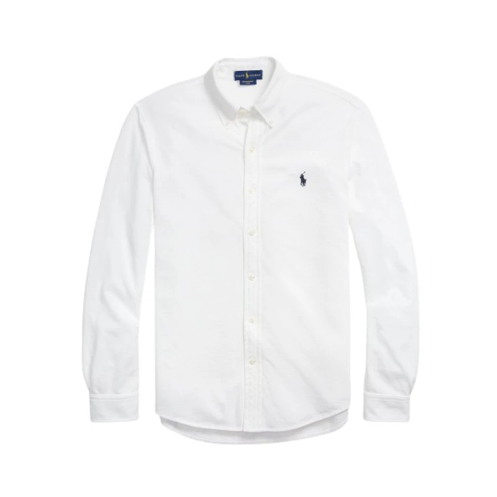 Polo Ralph Lauren Fijne Piqué Katoenen Overhemd White Heren