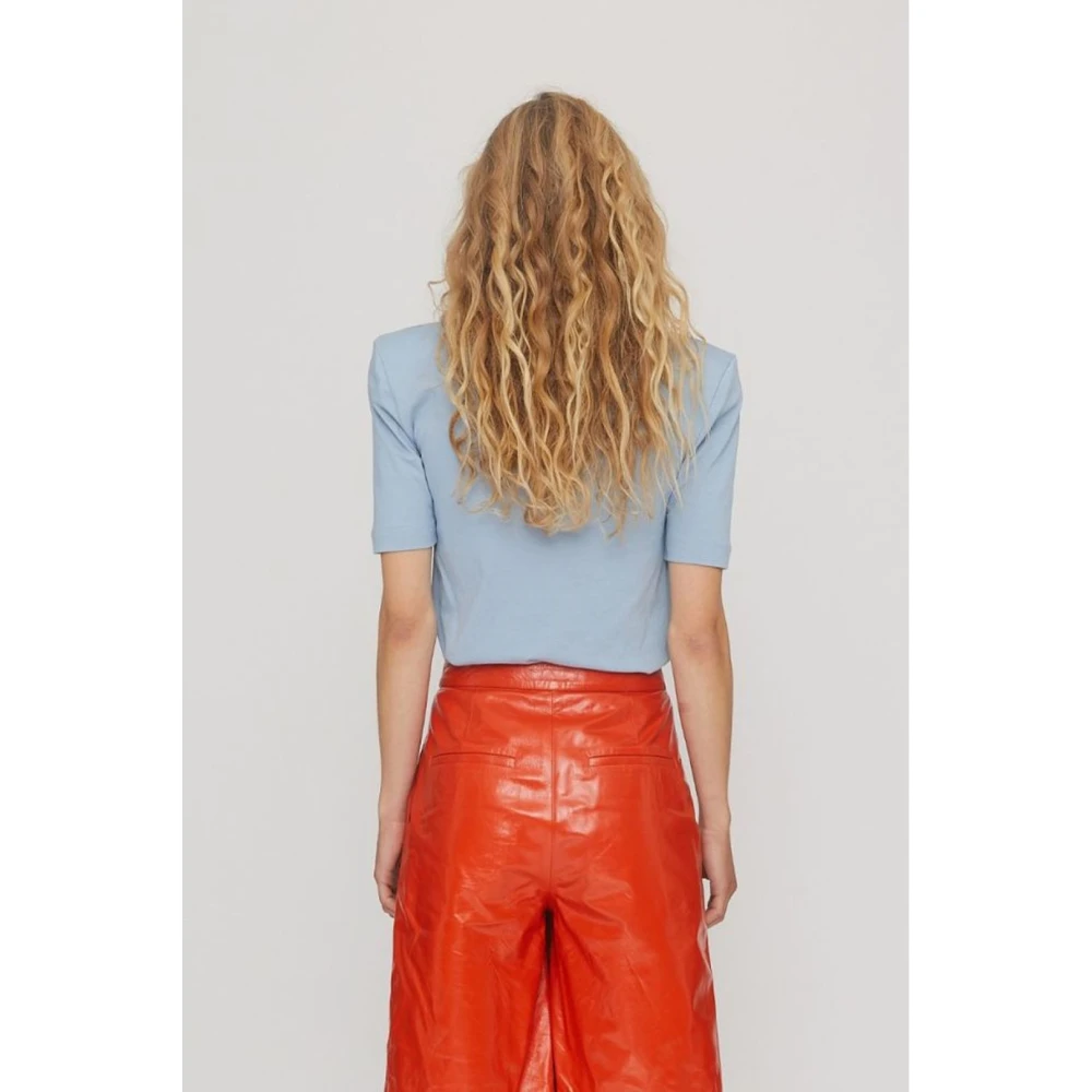 Remain Birger Christensen Klassiek Katoenen T-Shirt Blue Dames