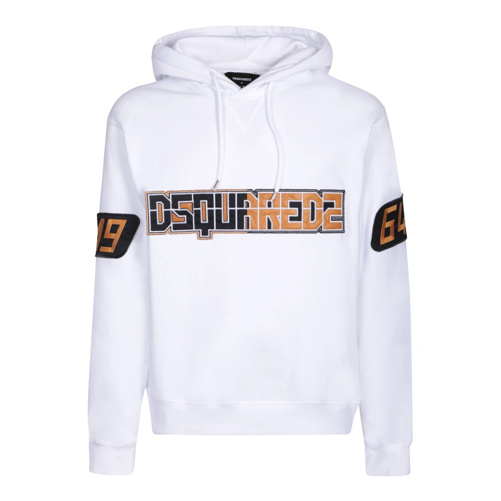 Dsquared2 Herren Weiß Sweatshirts & Hoodies, Mgröße: