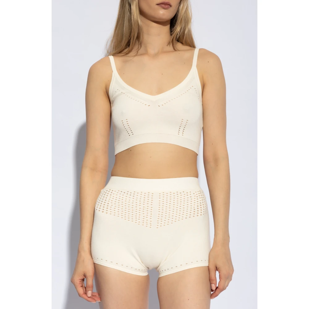Max Mara Korte Smirne Top met Bandjes Beige Dames