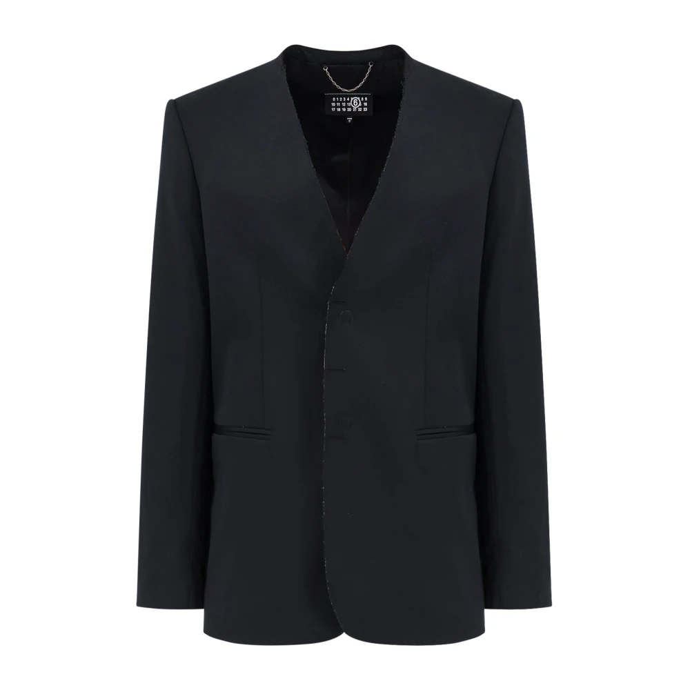 Mm6 Maison Margiela Men's Black Blazer With Button Closure