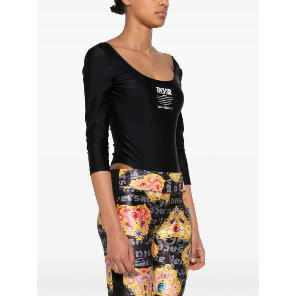 Versace Jeans Couture Zwarte Topwear voor Dames Ss24 Black Dames