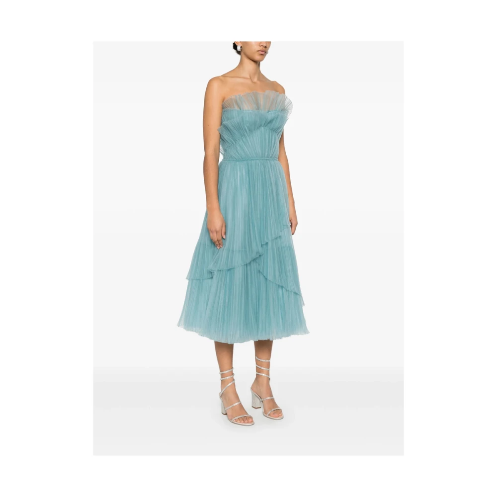 Costarellos Aqua Blauw Mesh Panel Jurk Blue Dames