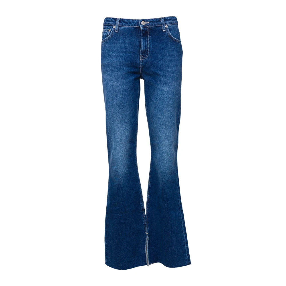 Roy Roger's Flared Denim Jeans met Lage Taille en Kwast Blue Dames