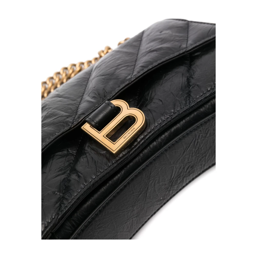Balenciaga Zwarte Gewatteerde Leren Schoudertas Black Dames