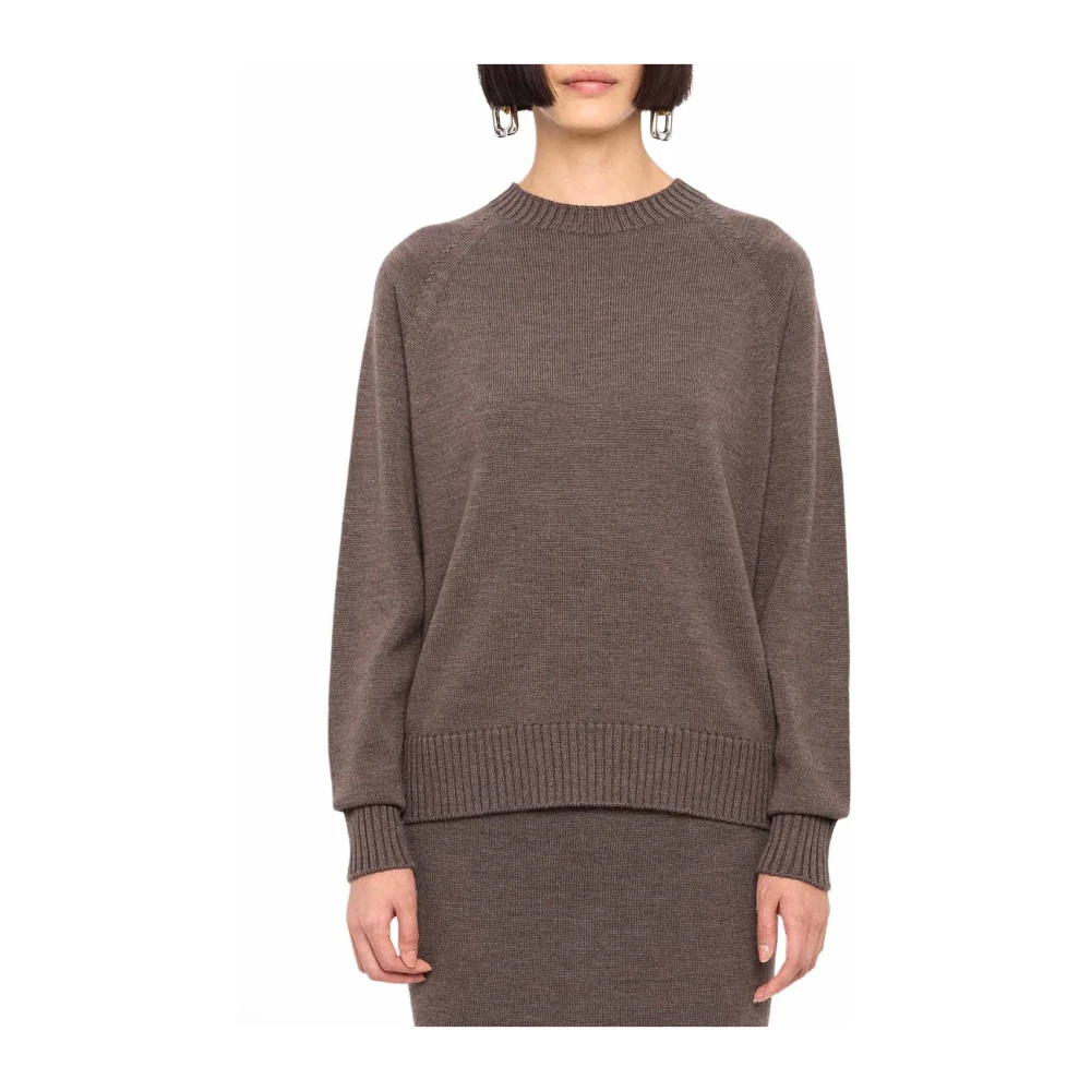 Max Mara Zachte Wol Ronde Hals Trui Brown Dames