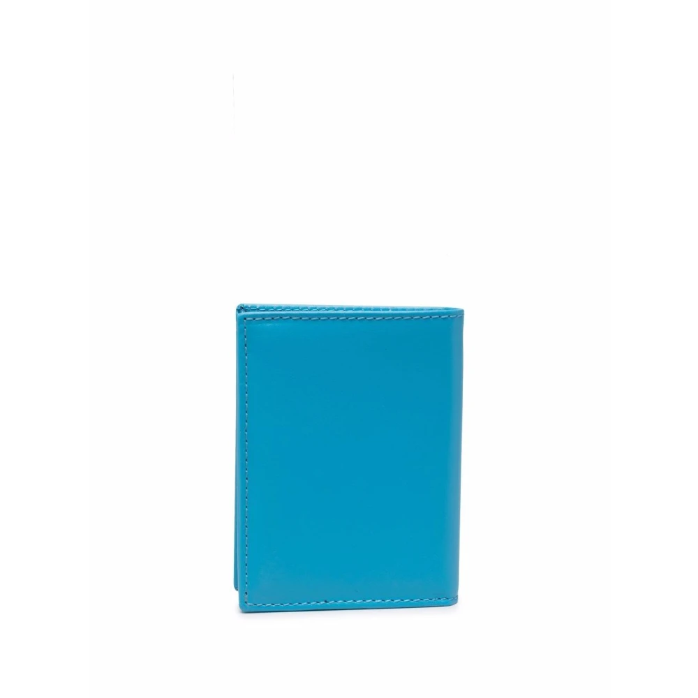 Comme des Garçons Blauwe Leren Bi-Fold Portemonnee Blue Heren
