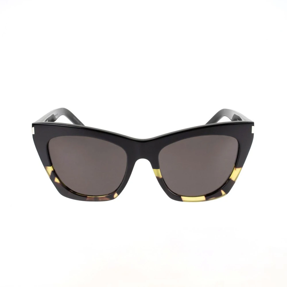 Saint Laurent Kate Tortoise Black Vlinder Zonnebril Black Dames
