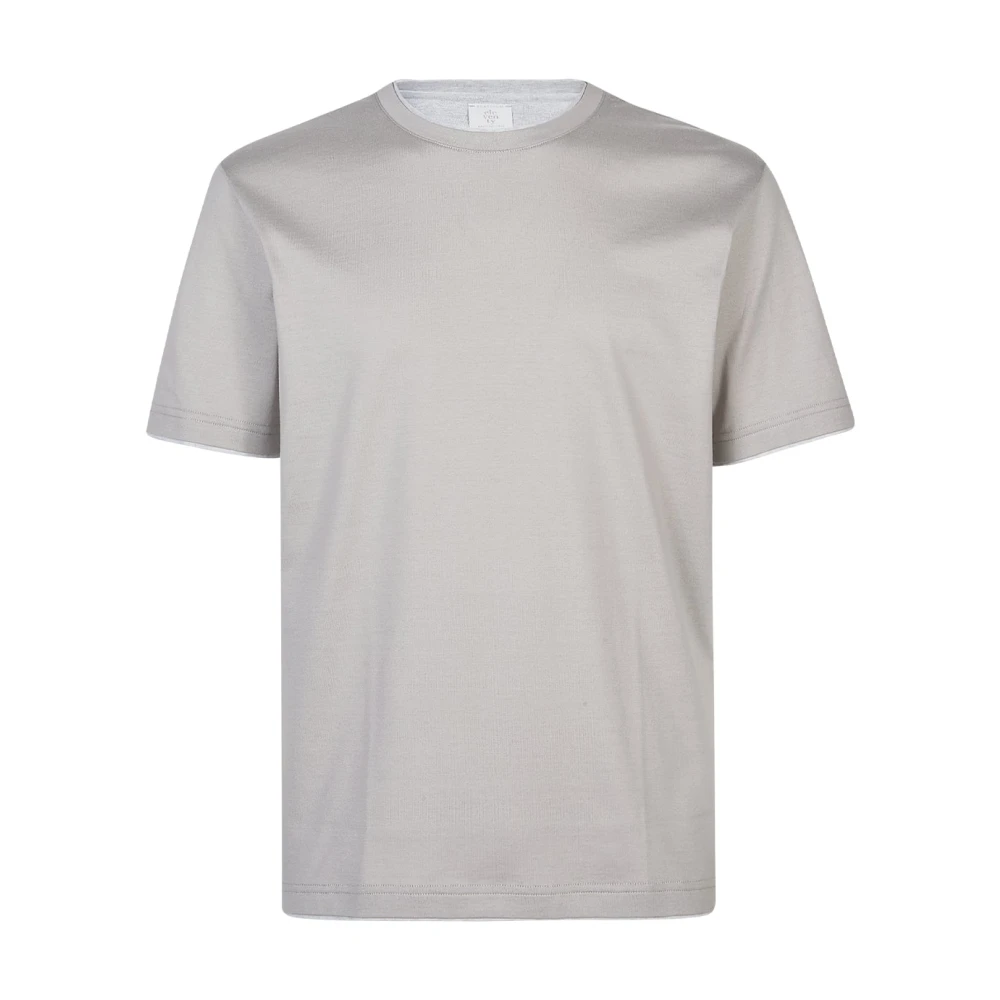 Eleventy Men's Gray T-Shirt Bordini - T-Shirts - M - Tops
