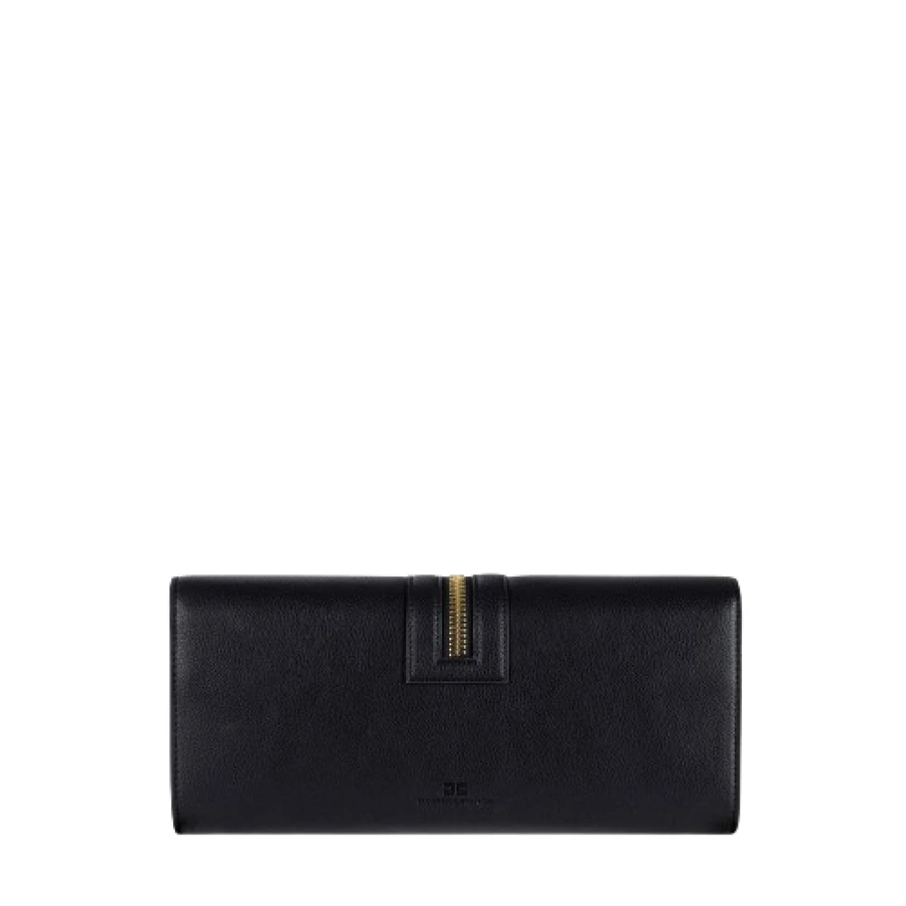 Elisabetta Franchi Zwarte Baguette Tas met Gouden Rits Black Dames