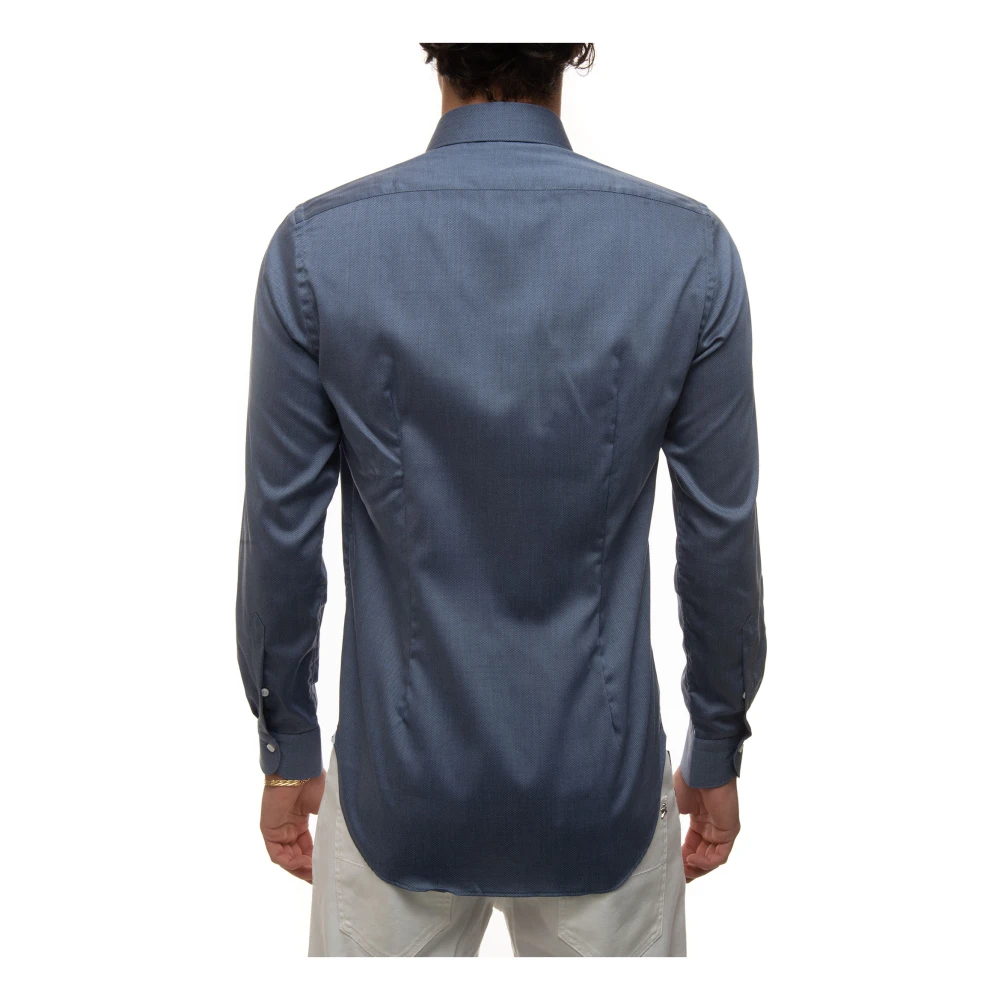 Càrrel Micro Print Jurk Hals Casual Shirt Gray Heren