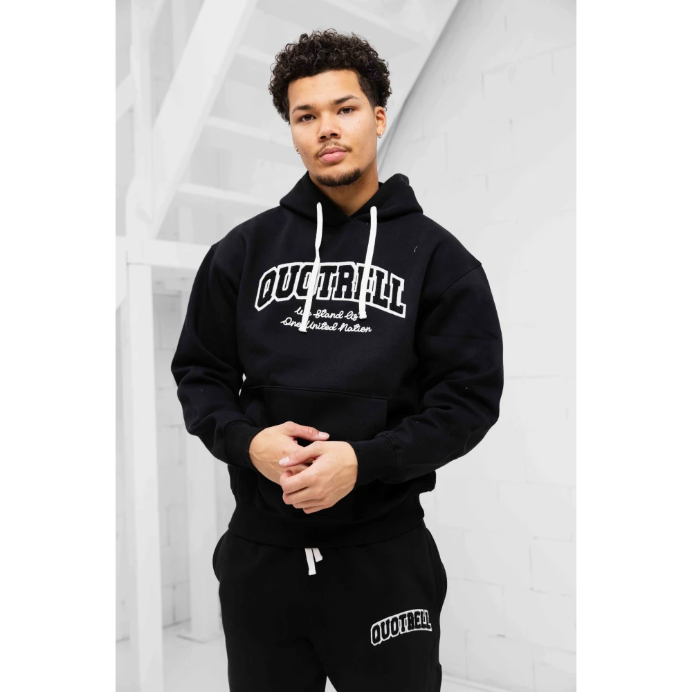Quotrell Universiteit Hoodie Trainingspak Zwart Wit Black Heren