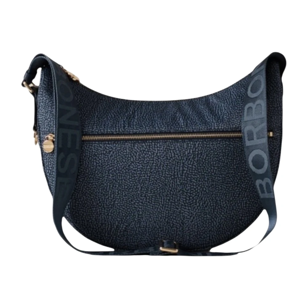 Borbonese Women's Blue Luna Bag Middle - Shoulder Bags - One Size - Bags