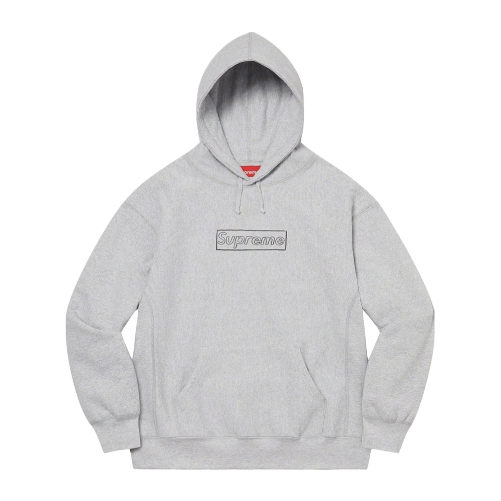 Kaws Beperkte oplage Chalk Box Logo Hoodie Gray Heren