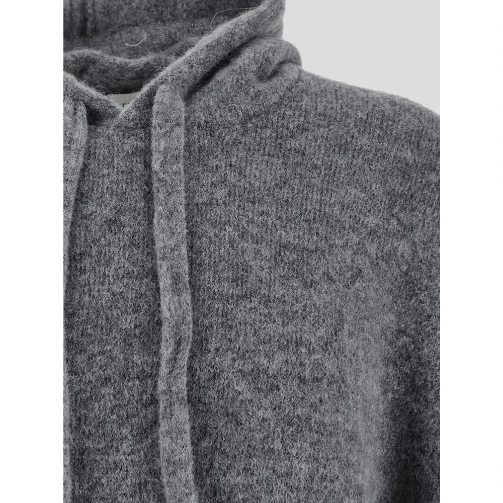 Laneus Wollen Gebreide Hoodie Gray Heren