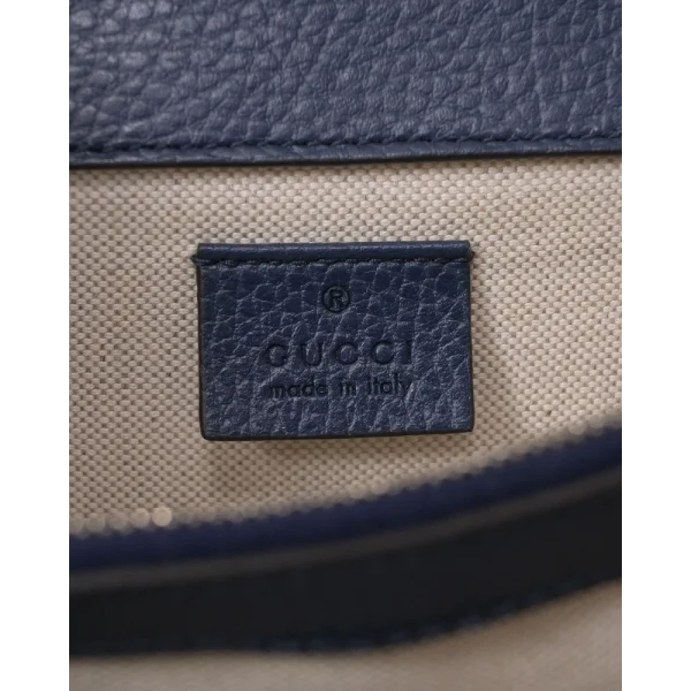 Gucci Vintage Pre-owned Leather gucci-bags Blue Dames