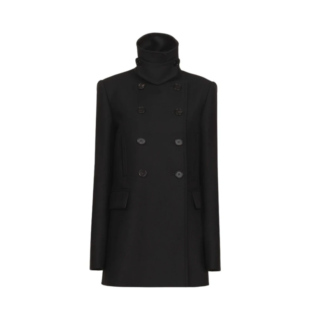 Chloé Op maat gemaakte wollen gabardine pea coat Black Dames