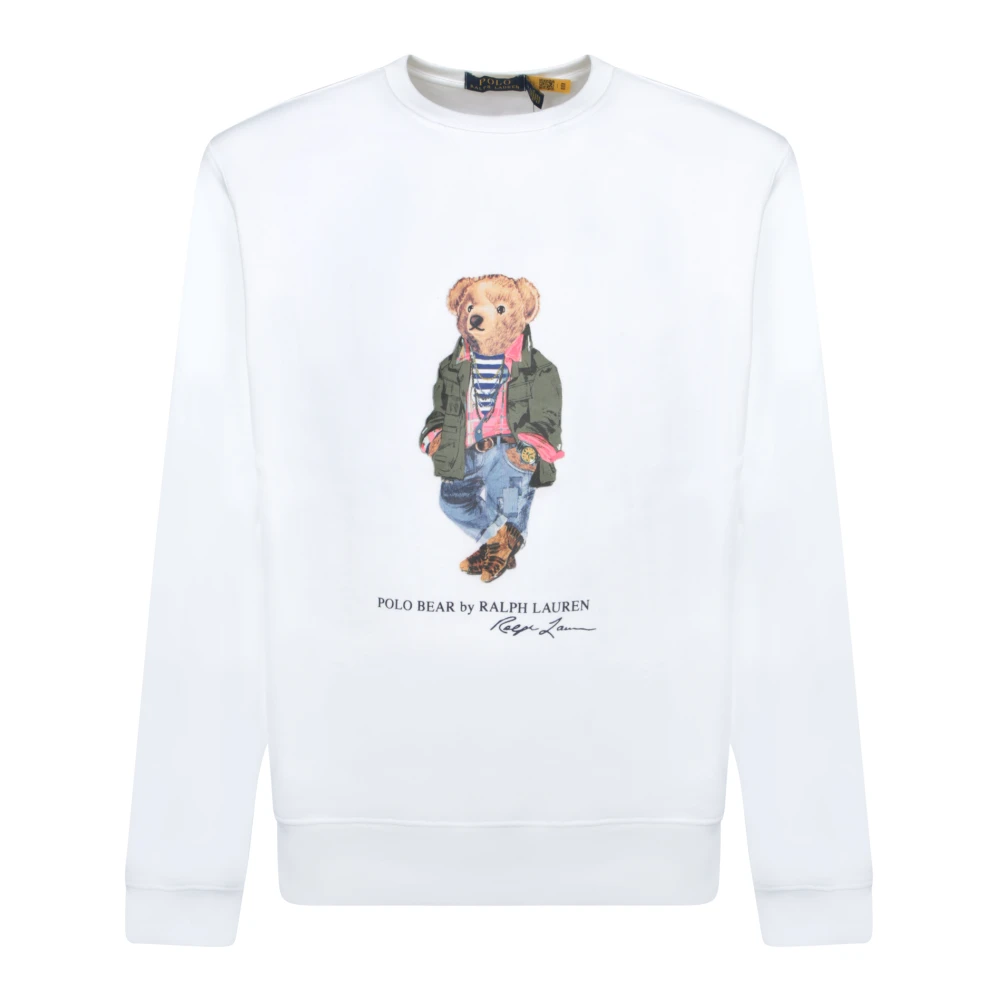 Polo Ralph Lauren Vit Bomull Teddy Bear Sweatshirt White, Herr