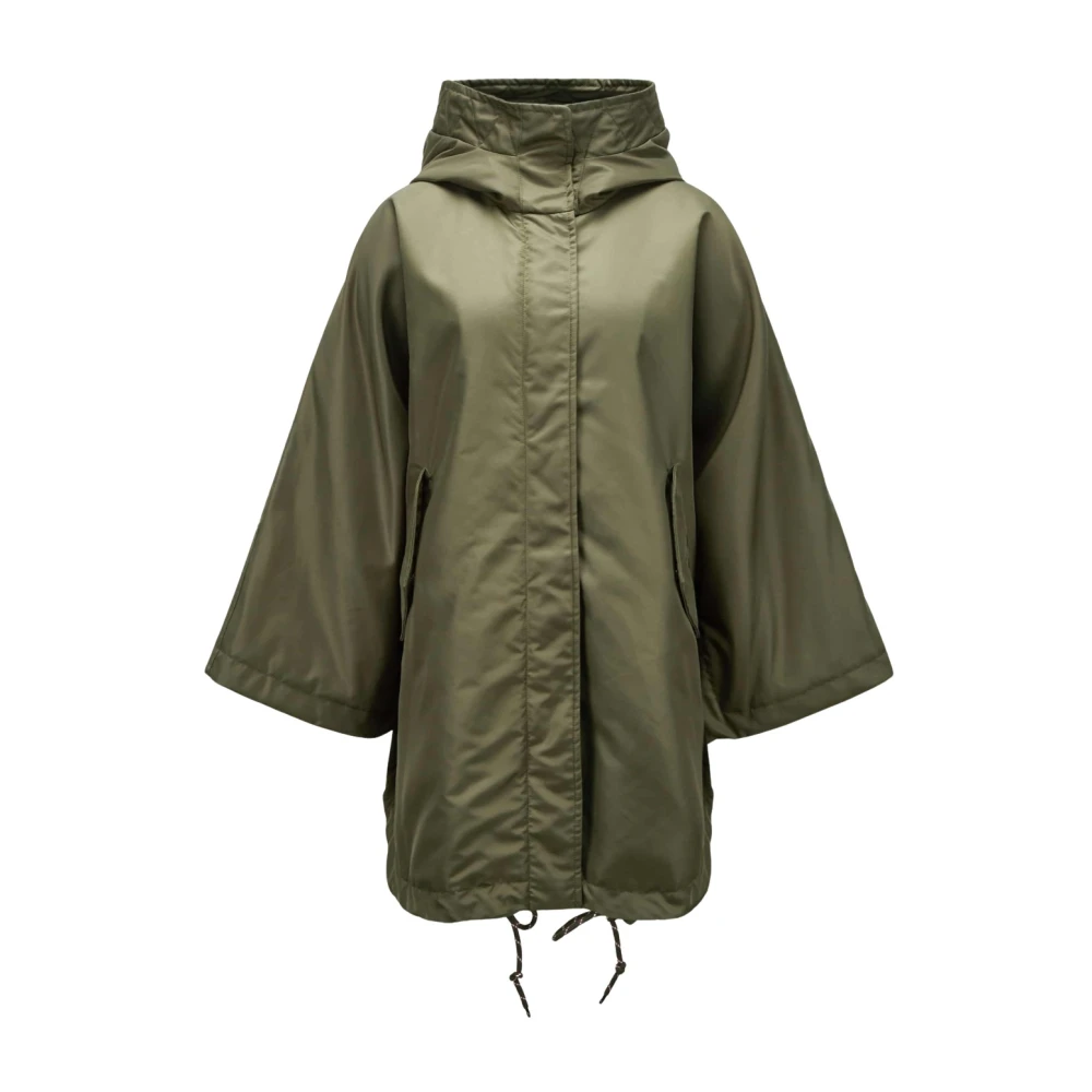 Bazar deluxe Olijfkleurige cape met juweelaccenten Green Dames