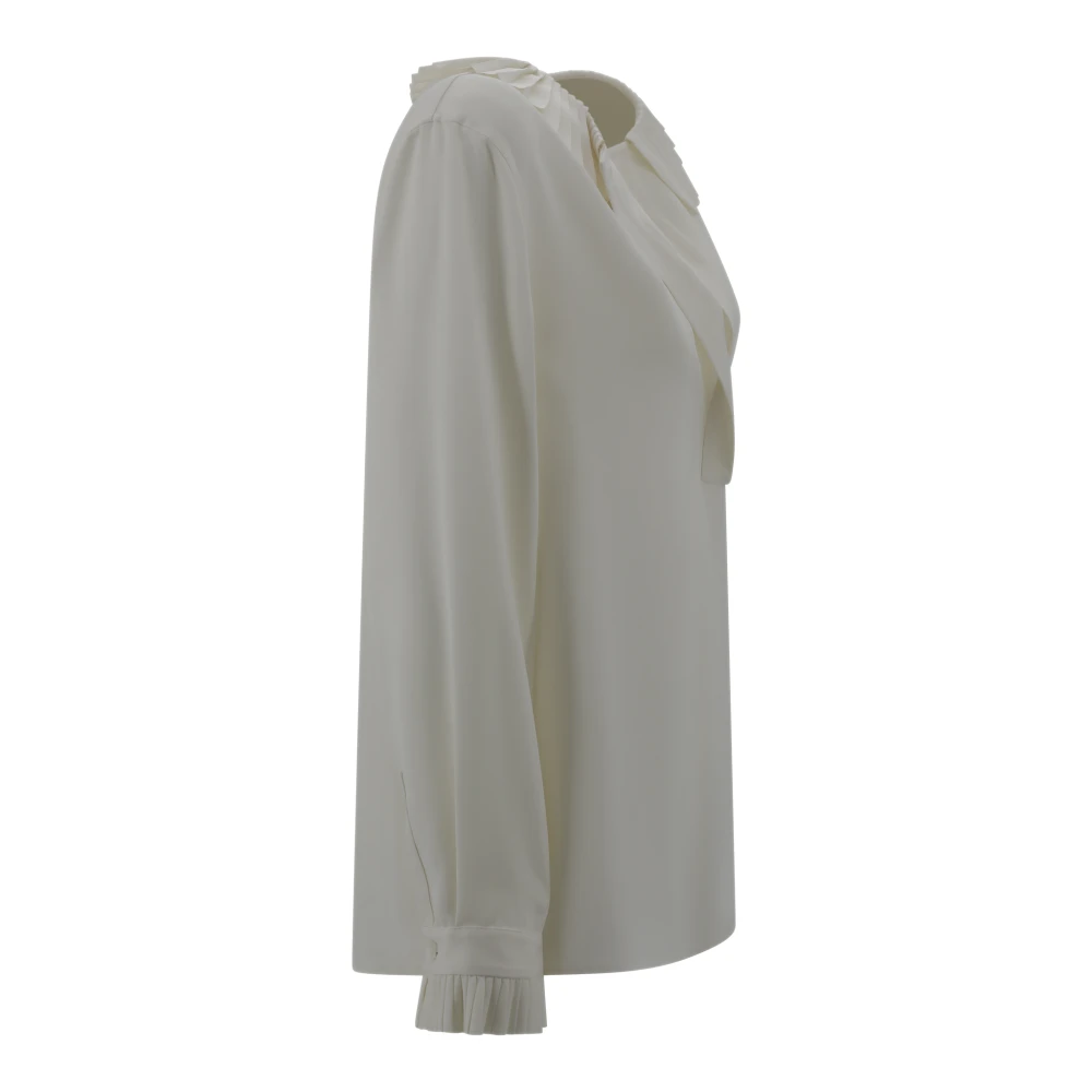 Philosophy di Lorenzo Serafini V-hals Franse Kraag Shirt Ivoor Beige Dames