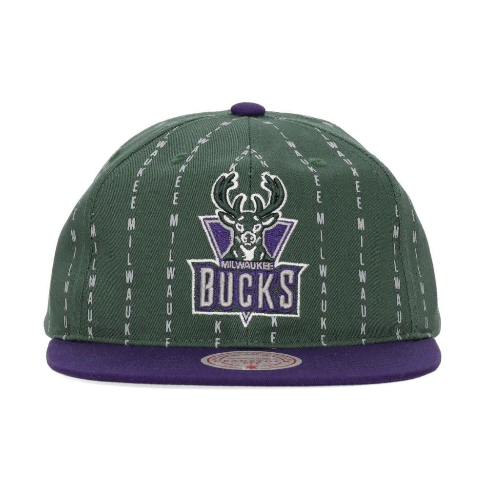 Mitchell & Ness Milwaukee Bucks Pinstripe Snapback Cap Multicolor Heren
