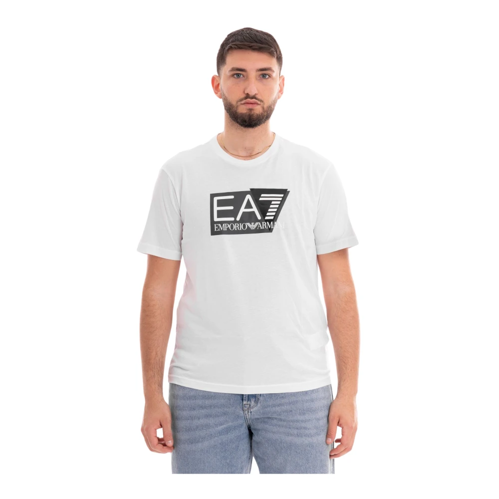 Emporio Armani EA7 Minimalistische korte mouw T-shirt White Heren
