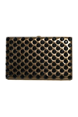 Kristall Bifold Clutch Guld Läder