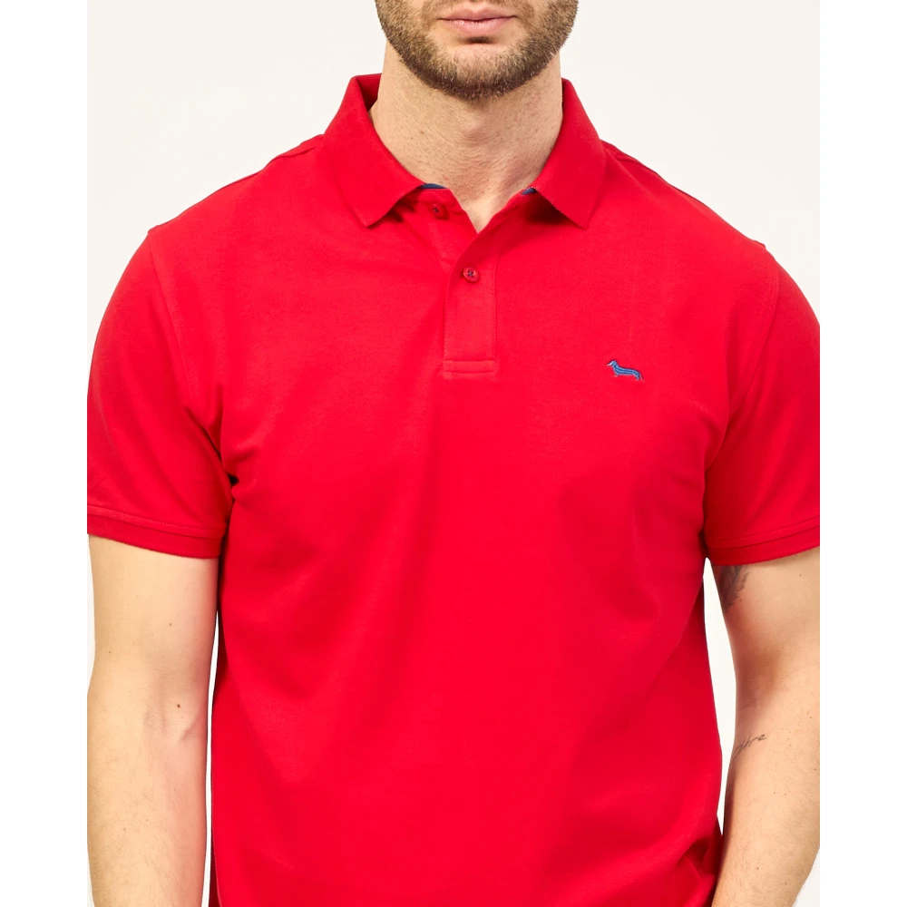 Harmont & Blaine Rode Polo Shirt met Contrast Detail Red Heren