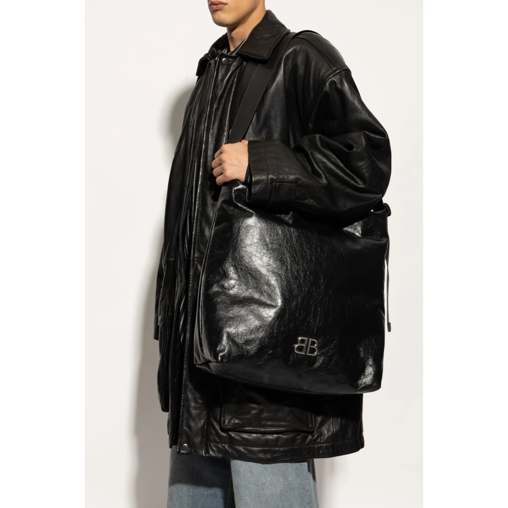 Balenciaga Schoudertas Monaco Groot Black Heren