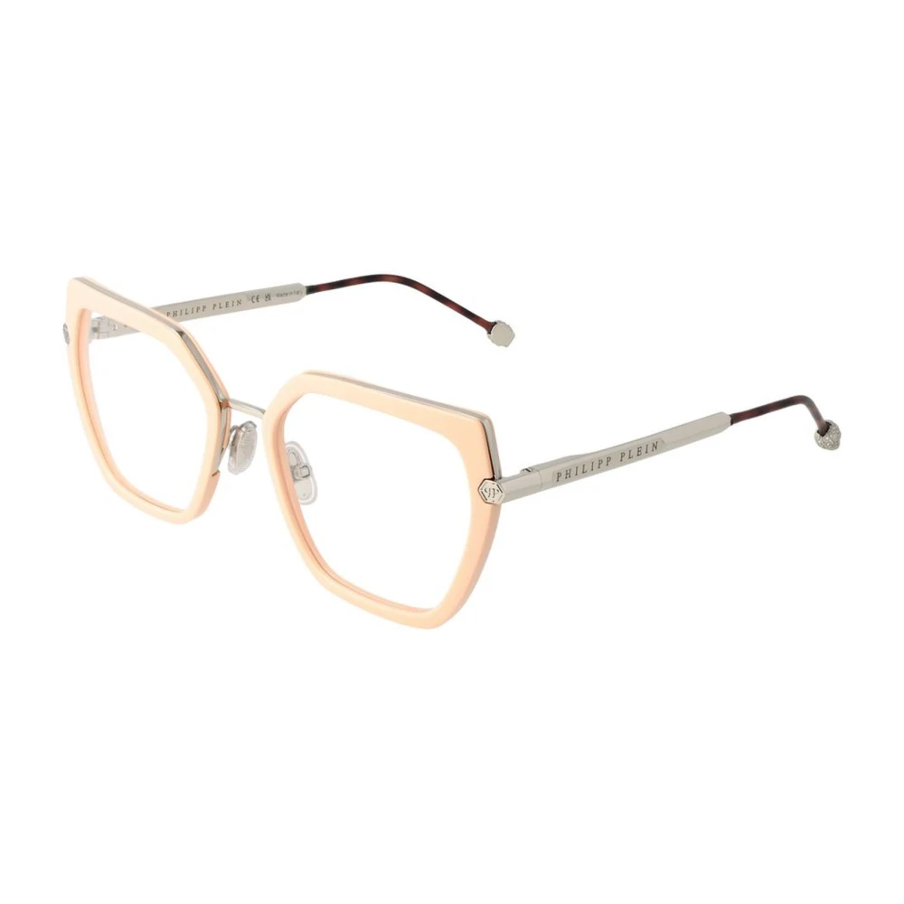 Philipp Plein Roze Rechthoekige Optische Monturen met Demo Lenzen Pink Dames