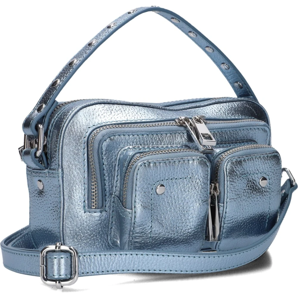 Núnoo Helena Metallic Schoudertas Blue Dames
