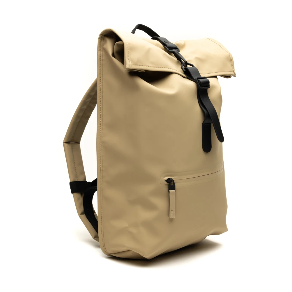 Rains Roltop Rugzak Waterdicht Minimalistische Stijl Beige Heren