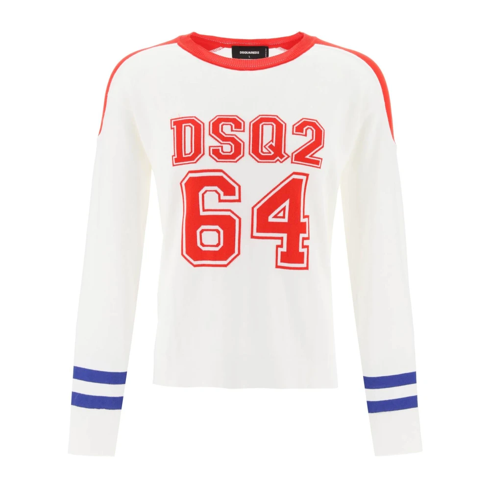 Dsquared2 Voetbalgeïnspireerde Dsq2 64 Sweater White Heren