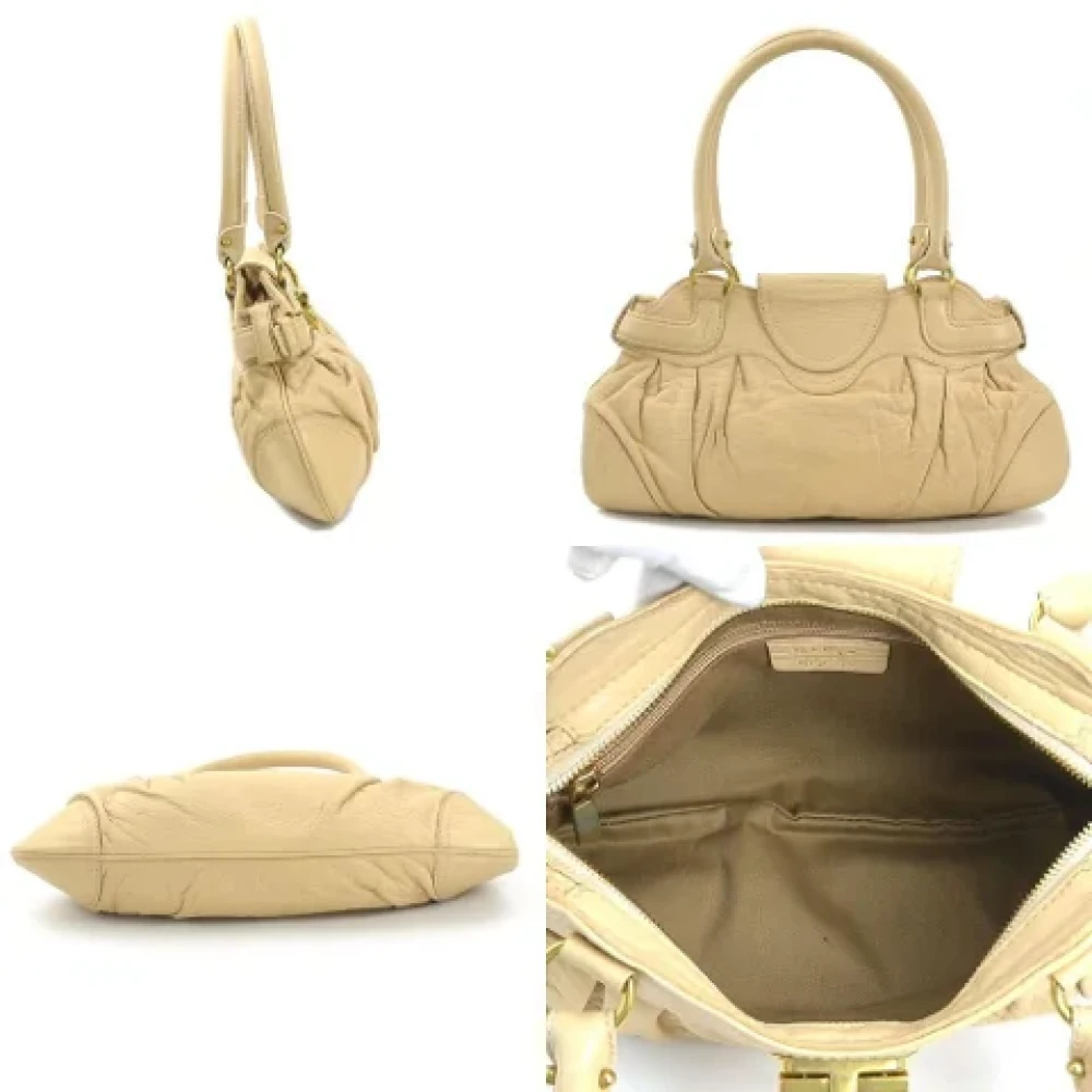 Salvatore Ferragamo Pre-owned Leather handbags Beige Dames