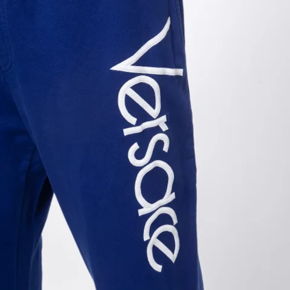 Versace Pre-owned Cotton bottoms Blue Dames