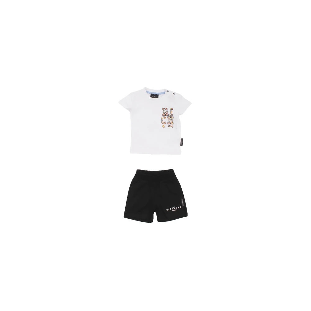 John Richmond Vit Logo Front Shorts och T-shirt White, Pojke