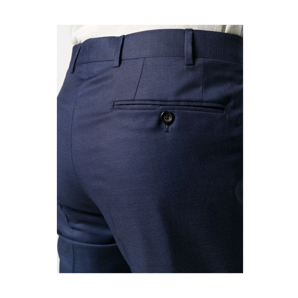 Canali Marineblauwe wollen broek Blue Heren