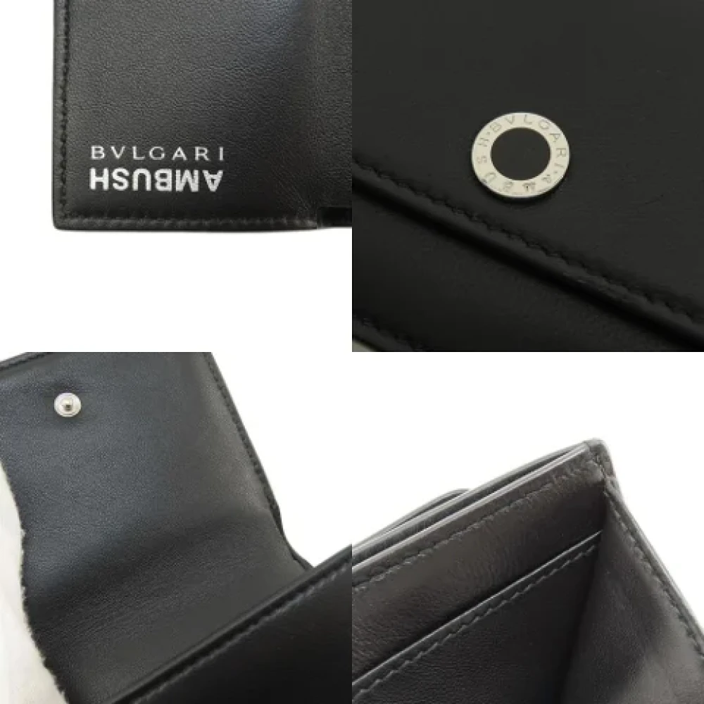 Bvlgari Vintage Pre-owned Leather wallets Black Dames