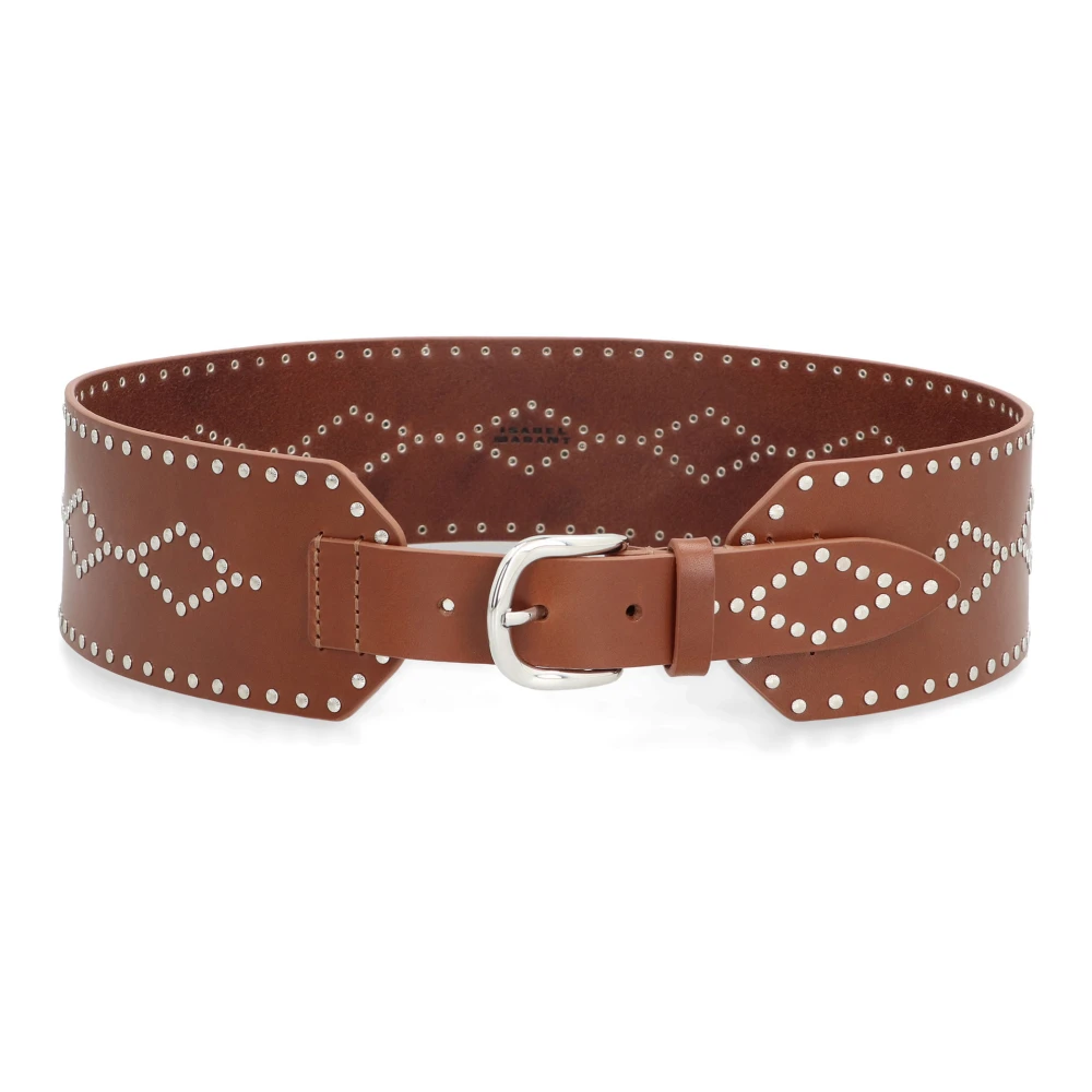 Isabel marant Studded Leren Riem Brown Dames