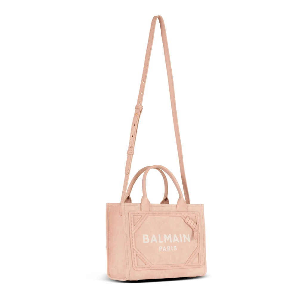 Balmain Kleine suède B-Army tote bag Pink Dames