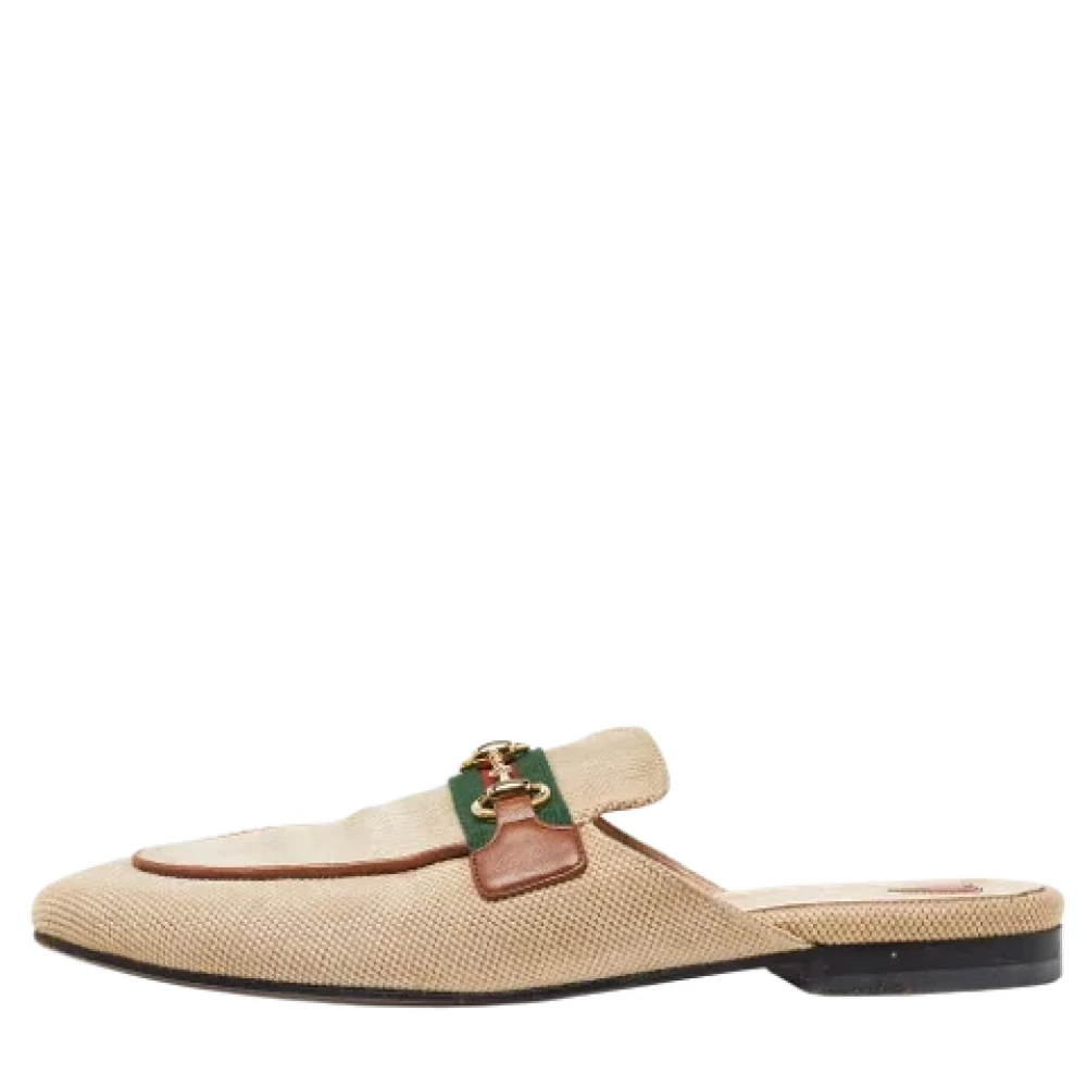 Gucci Vintage Pre-owned Canvas mules Beige, Dam