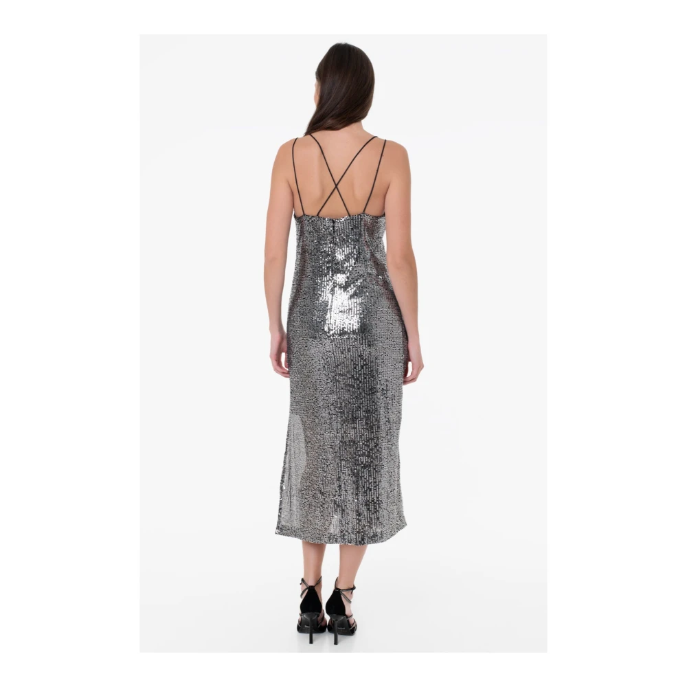 Molly Bracken Paillettenjurk met split Gray Dames