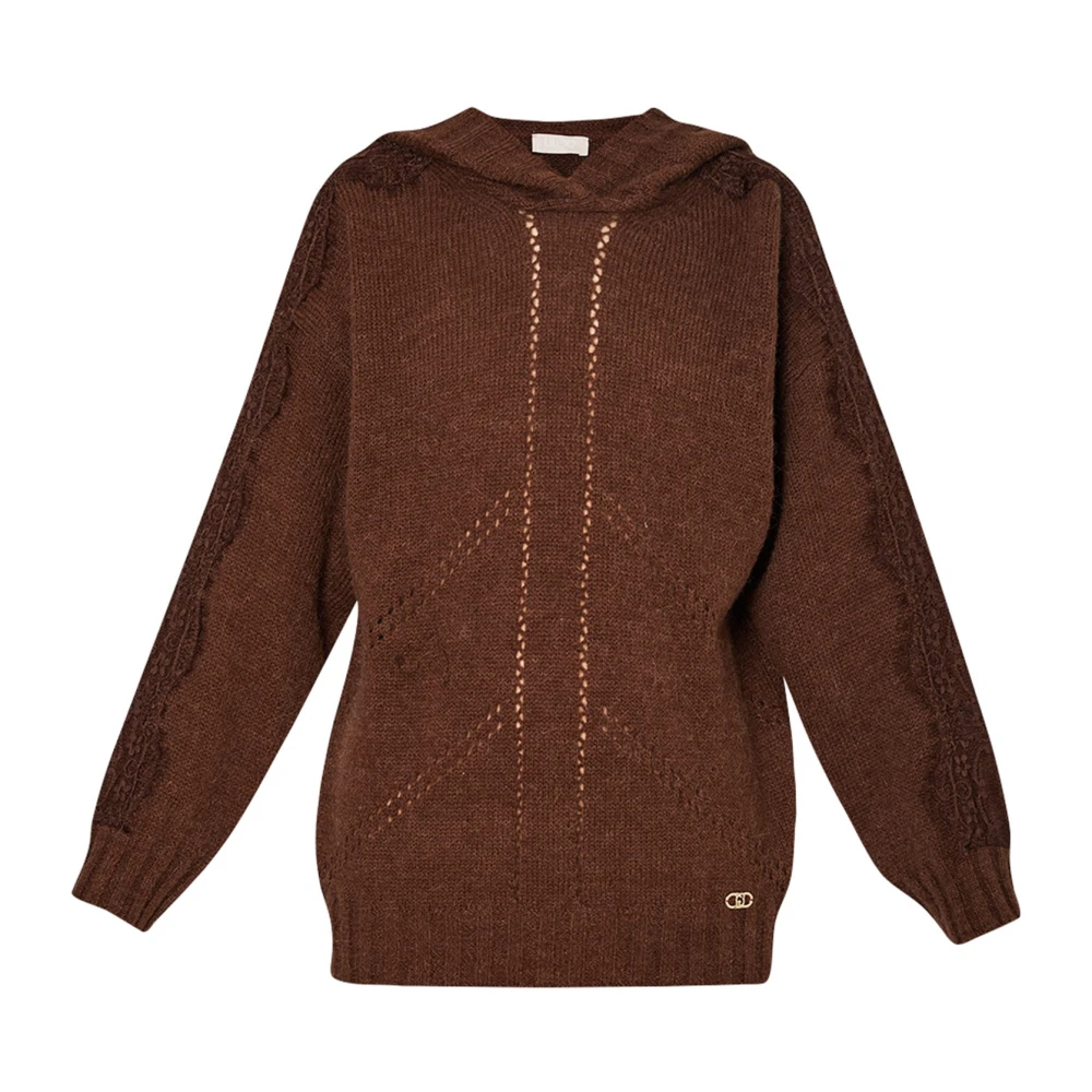 Liu Jo Bruine Hoodie met Kant Details Brown Dames