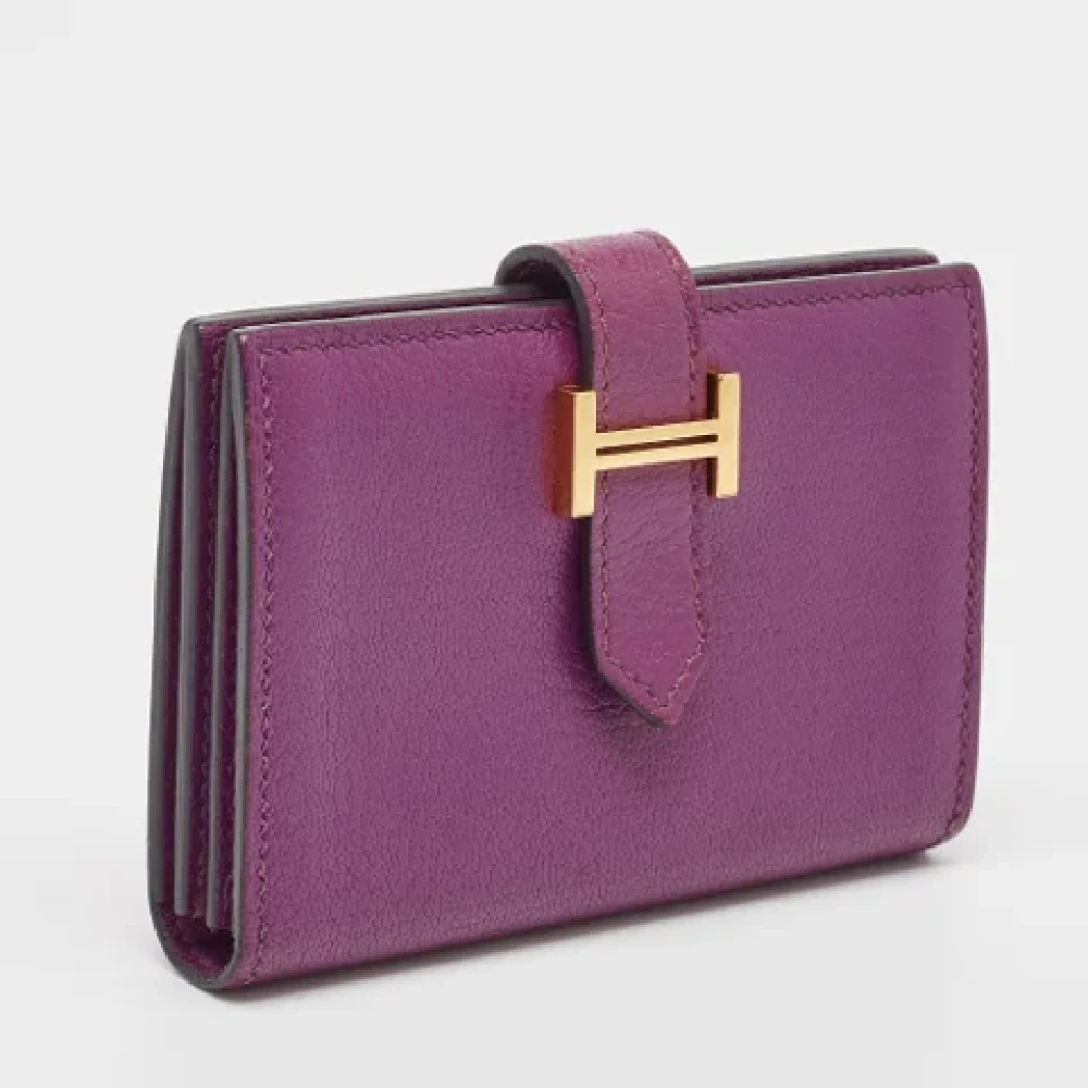 Hermès Vintage Pre-owned Leather wallets Purple Dames