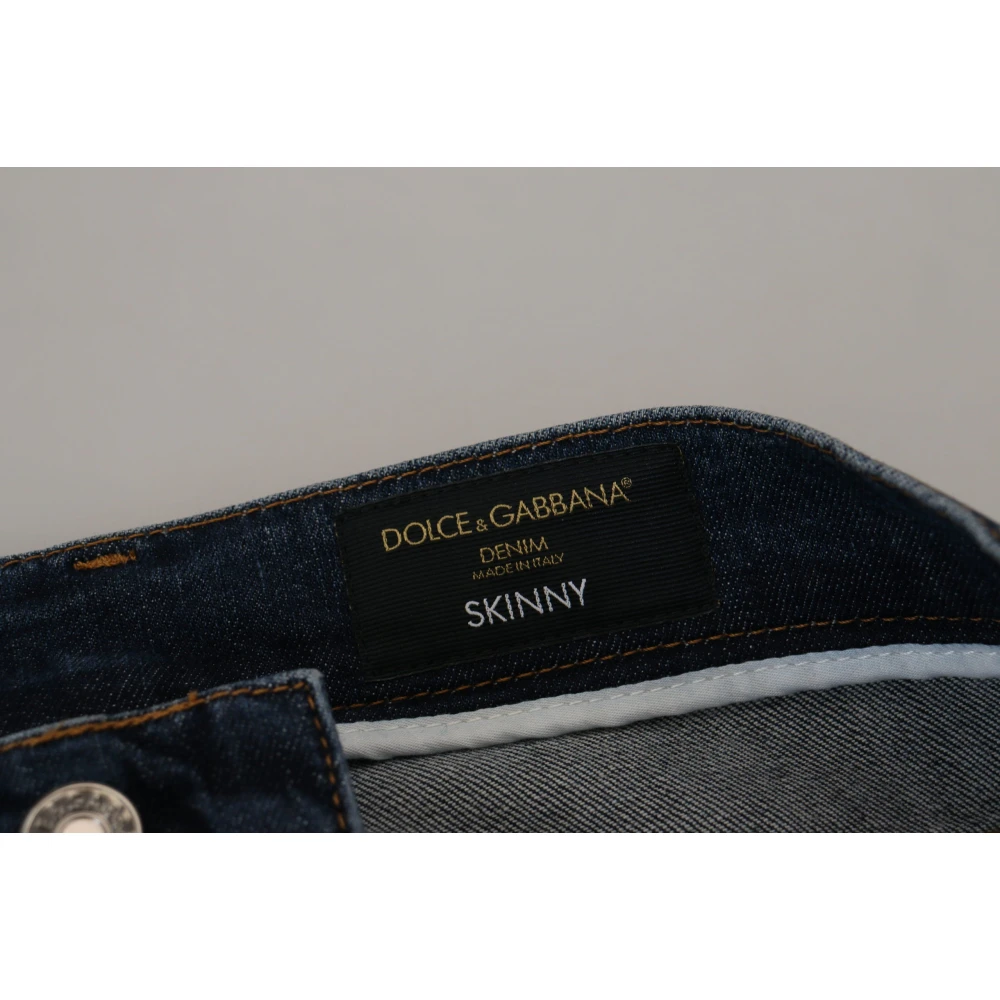 Dolce & Gabbana Blauwe Skinny Denim Jeans Blue Heren