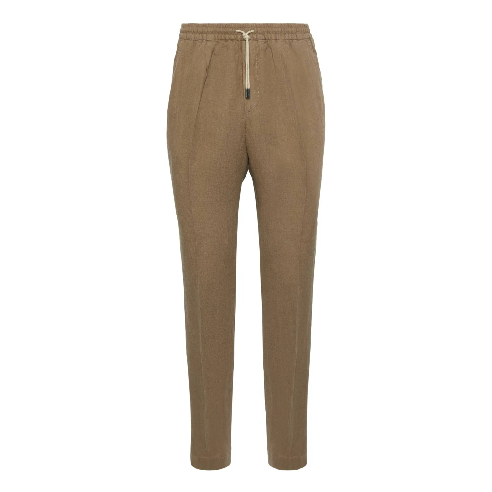 Boggi Milano City Linnen Broek Beige Heren