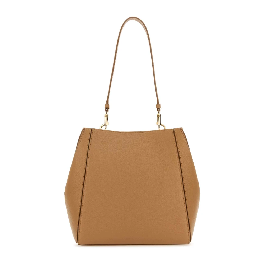 TORY BURCH Stijlvolle Camel Leren Handtas Brown Dames