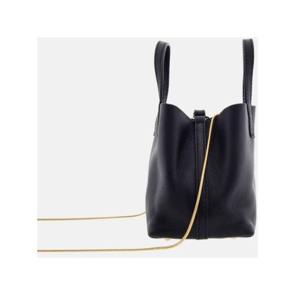 Carolina Herrera Matryoshka XXS Zwarte Leren Tas Black Dames